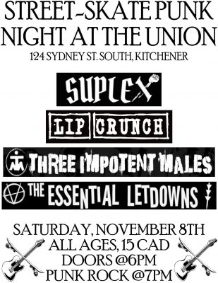 Nov 08 '25 - Kitchener — Street-Skate Punk Night @ The Union